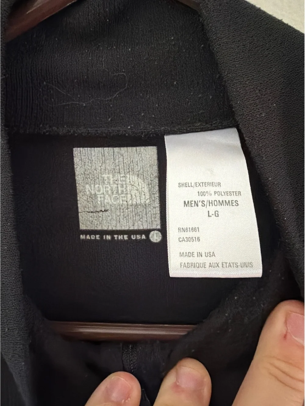 Large - Men - The North Face Black 1/4 Zip Pullover Fleece